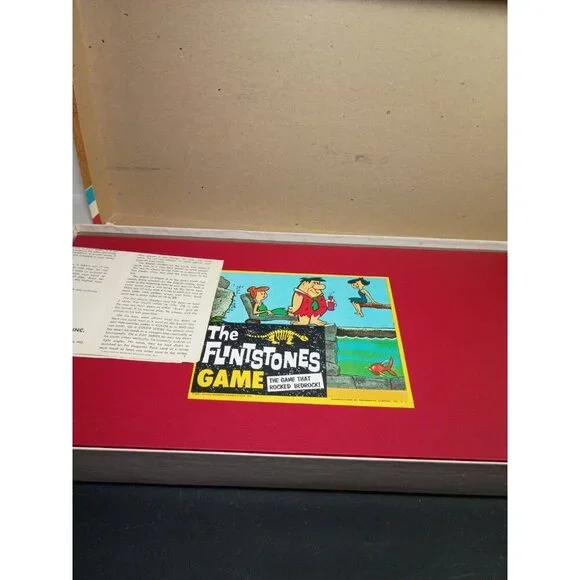 Vintage 1961 Transogram "The FLINTSTONES" Stoneage Board Game w/Box - Picture 4 of 5